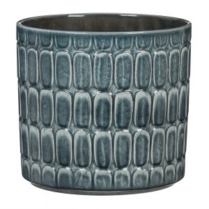 Stylish Ceramic Cache/Cover pots -Slate Grey Textured (Alma) - 12cm