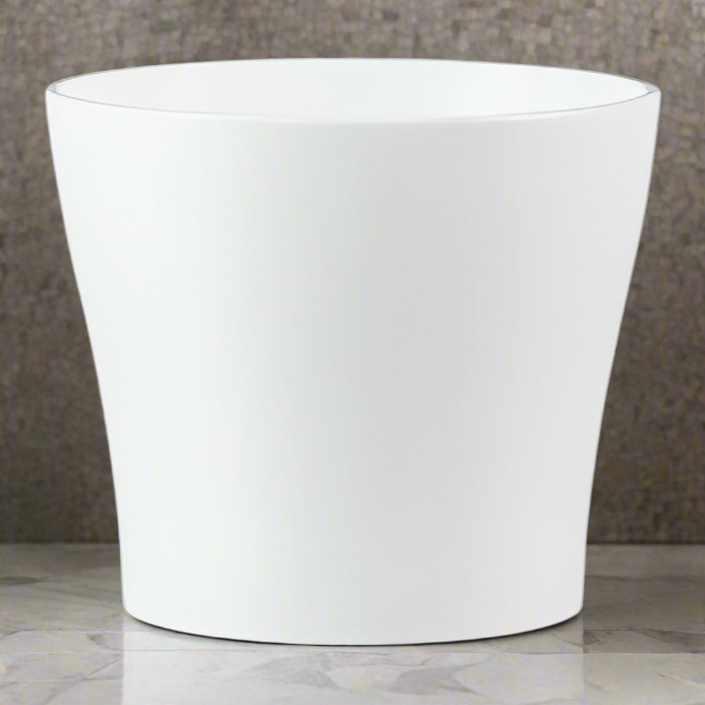 Stylish Ceramic Cache/Cover pots - White - 11cm