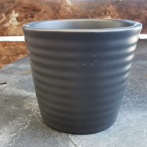 Stylish Ceramic Cache/Cover pots -  Striped 7cm