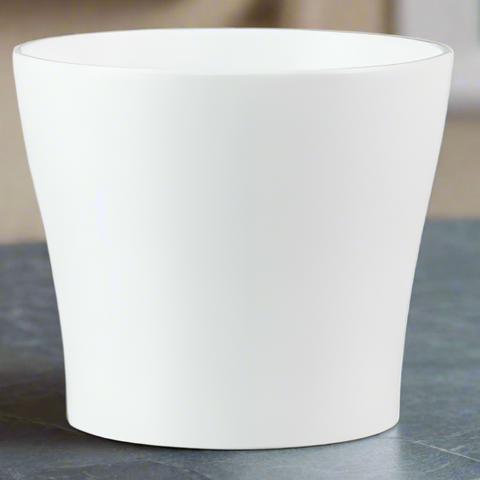 Stylish Ceramic Cache/Cover pots - White - 13cm