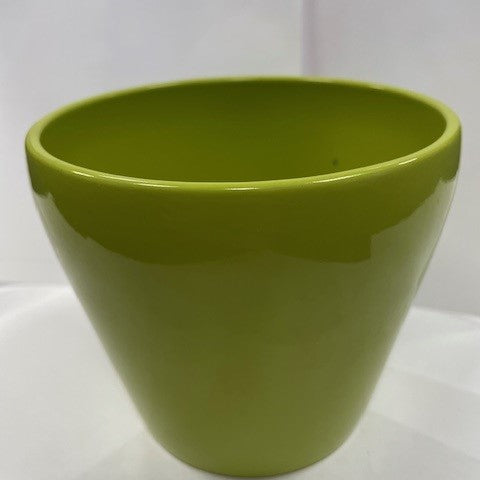 Stylish Ceramic Cache/Cover pots - Tropical Green - 11cm