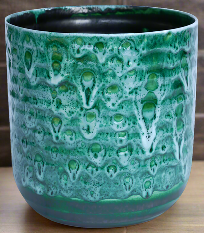 Emerald Reactive Glaze Planter (suitable for 12c growing pots)